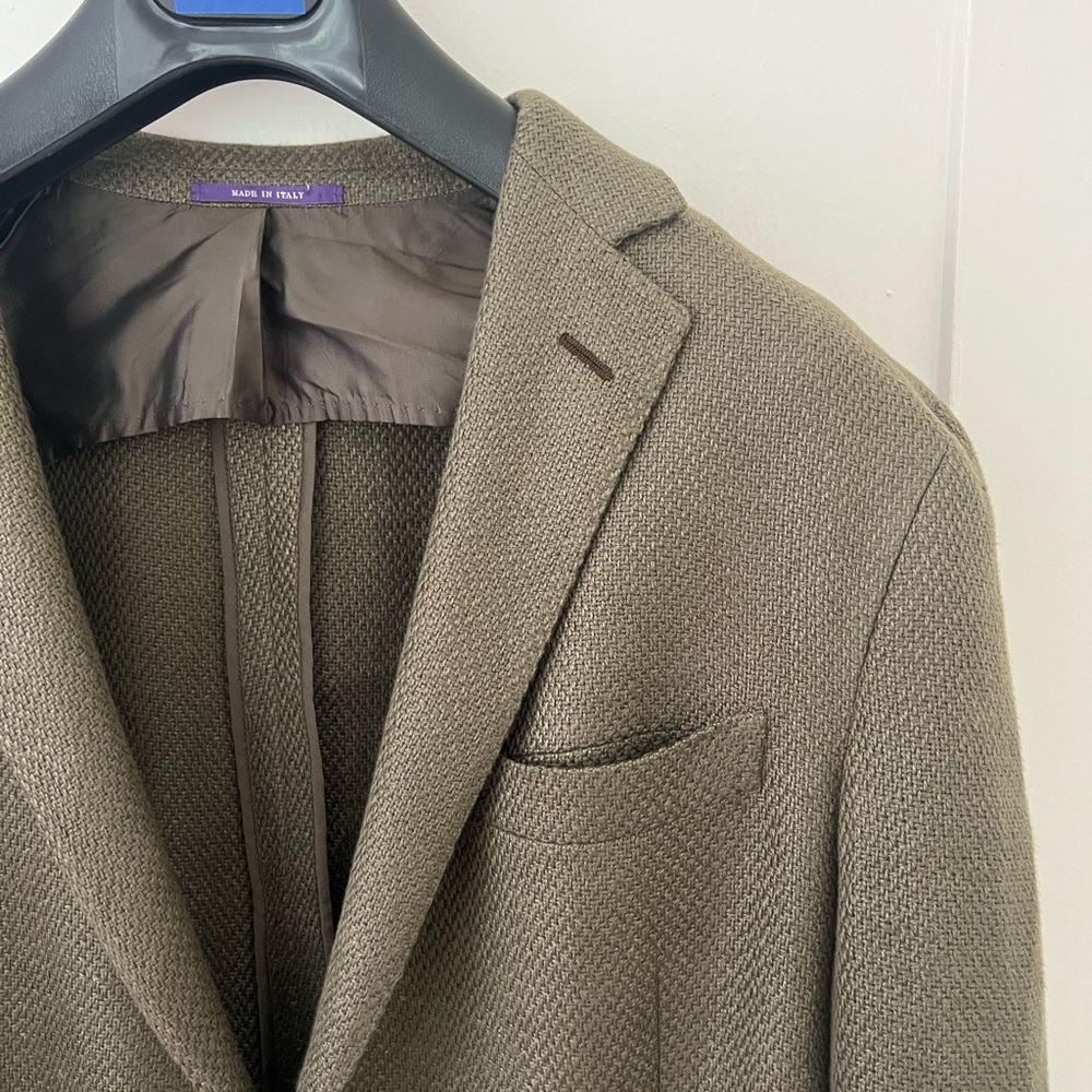 Purple Label Ralph Lauren Linen Jacket - Sz. 42 Olive Green